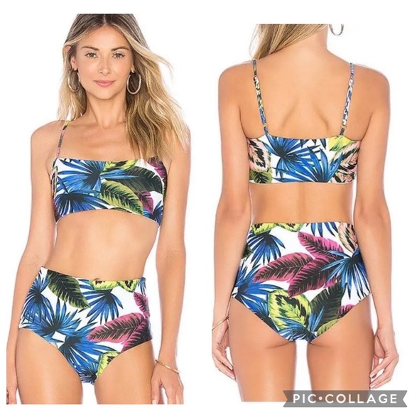 NWOT L*Space Rebel Electric Palm Bikini Top & Portia Electric Palm Bottom S - Picture 1 of 14